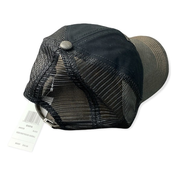 COPY - Men's Suede Visor Trucker Baseball Cap A. Kurtz Hat, Black, OSFA Adjusta… - Picture 2 of 5